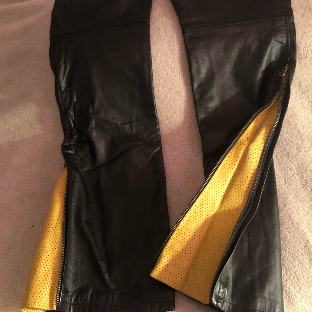 Harley Davidson women’s leather pants.